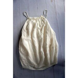 H&M White Lightweight Lyocell Summer Dress Smocked Mini Dress, Size S